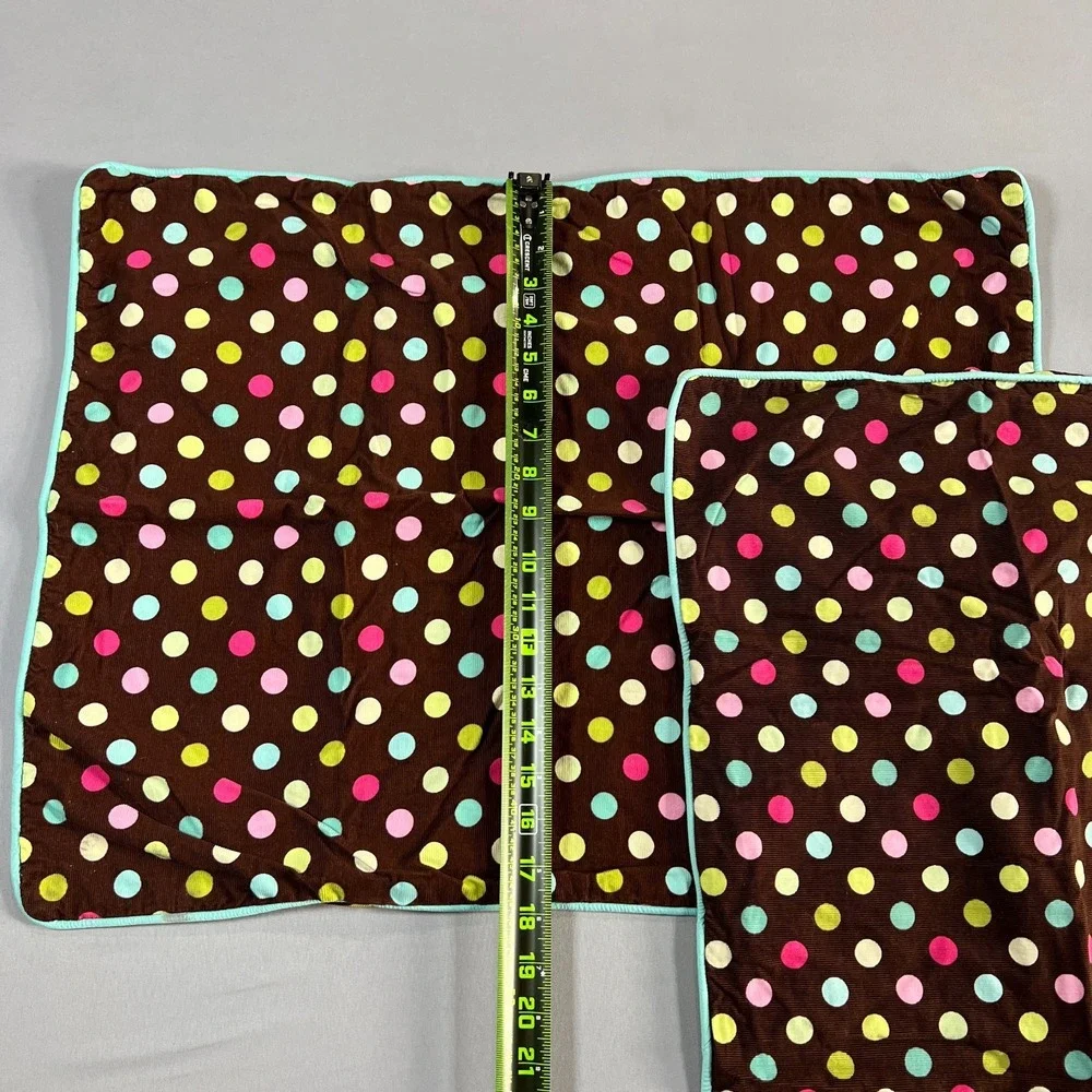Pottery Barn Multicolor Polka Dot Bedroom Pillow Sham Set (1 Euro & 1 Standard)